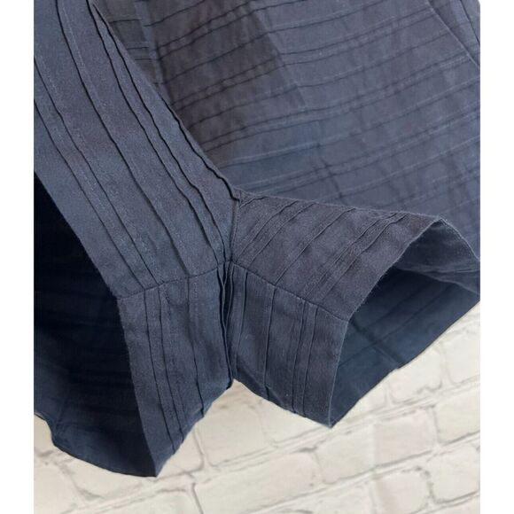 J.CREW COLLECTION dark blue cotton silk pleated fabric shorts size 4 - Picture 3 of 6